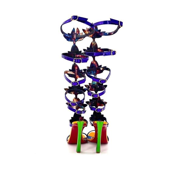 NEW Christian Louboutin Marvel Sea Warrior 100 Gladiator Knee High Sandals 39.5 - Picture 7 of 10